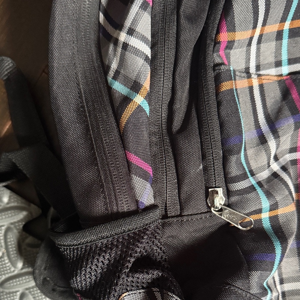 Vintage Vans Black and Multicolor Plaid Backpack - Picture 3 of 7